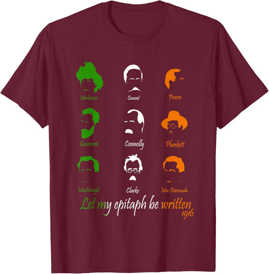 Irish 1916 History- Rebels of Ireland Robert Emmet Quote T-Shirt - T-Shirt | Maroon