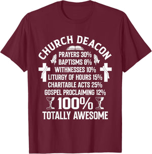Church Deacon Religion Christian Believer Church Minister T-Shirt - T-Shirt | Maroon