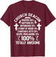 Church Deacon Religion Christian Believer Church Minister T-Shirt - T-Shirt | Maroon