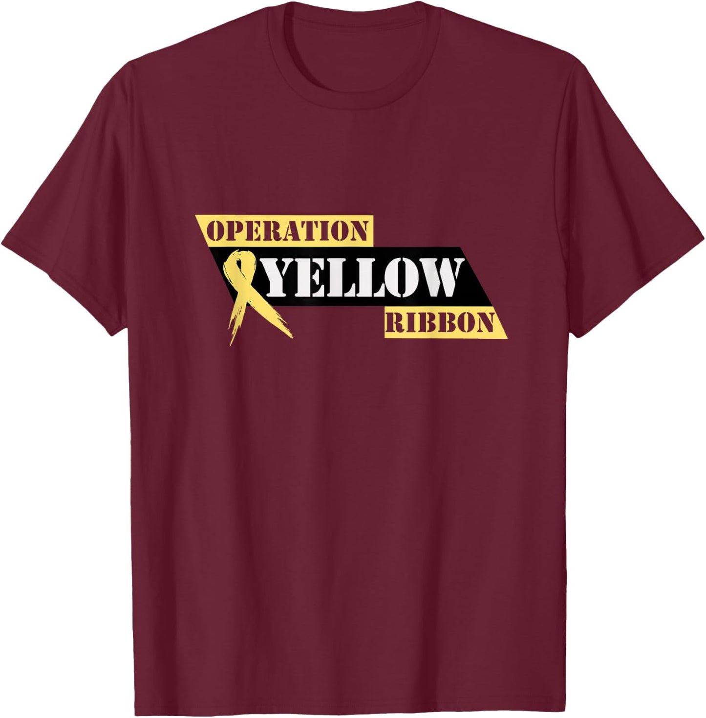 Operation Yellow Ribbon Official Logo New Jersey T-Shirt - T-Shirt | Maroon