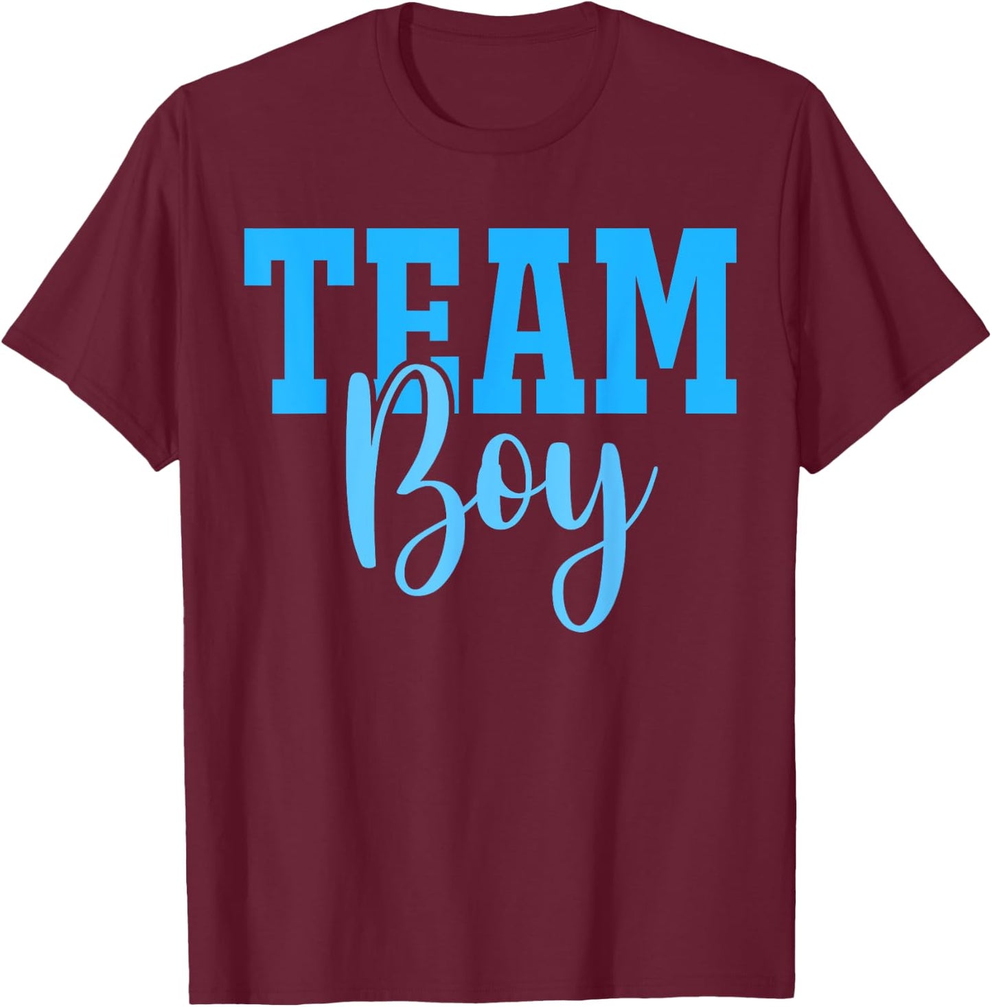 Team Boy Team Girl Blue Gender Reveal Party Matching Family T-Shirt - T-Shirt | Maroon