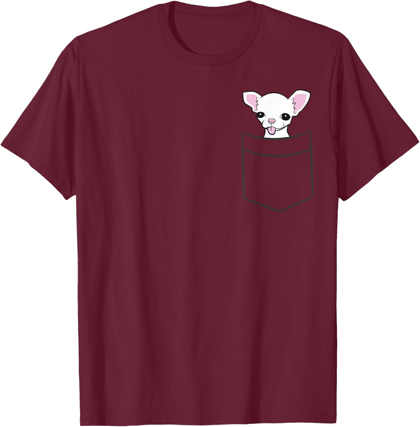 Chihuahua Dog In Pocket Funny Chihuahua T-Shirt - T-Shirt | Maroon
