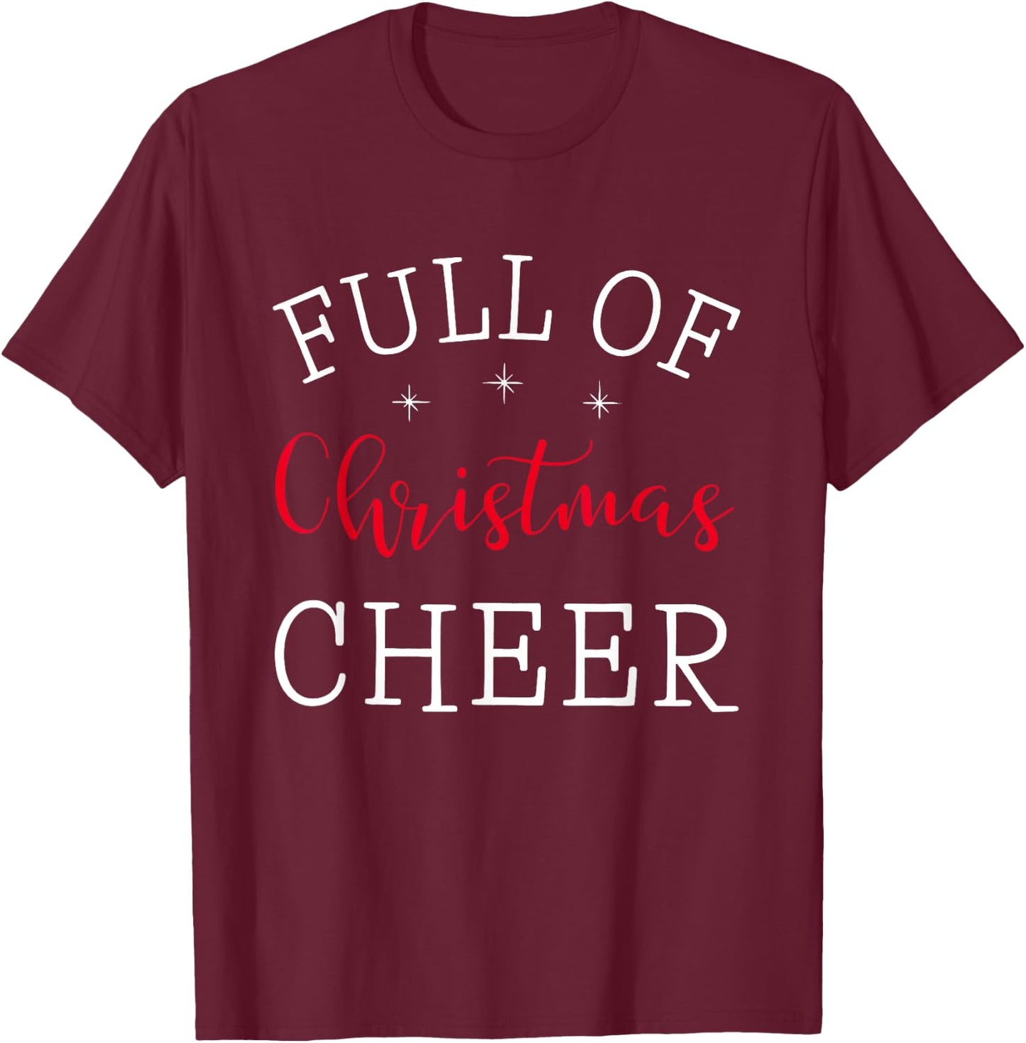 Full Of Christmas Beer And Christmas Cheer Couple Matching T-Shirt - T-Shirt | Maroon