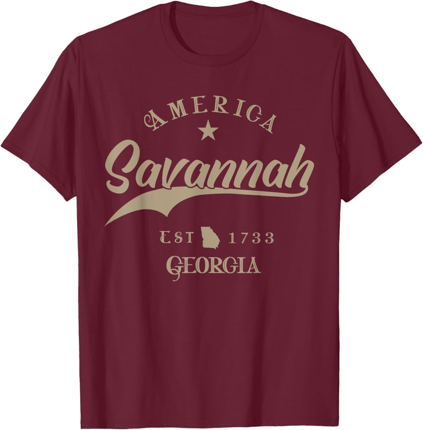 Savannah GA | Georgia T-Shirt - T-Shirt | Maroon