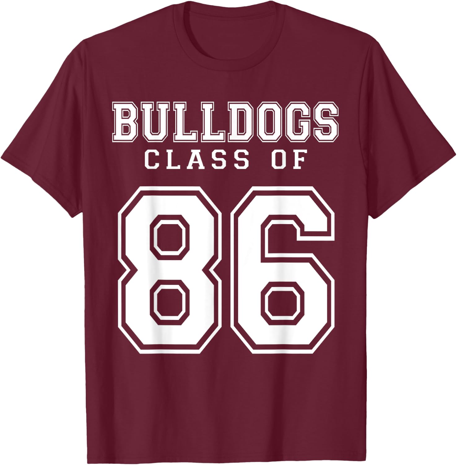 Class Of 1986 Bulldogs Custom Graduation Senior Personalized T-Shirt - T-Shirt | Maroon