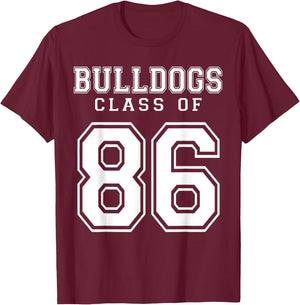 Class Of 1986 Bulldogs Custom Graduation Senior Personalized T-Shirt - T-Shirt | Maroon
