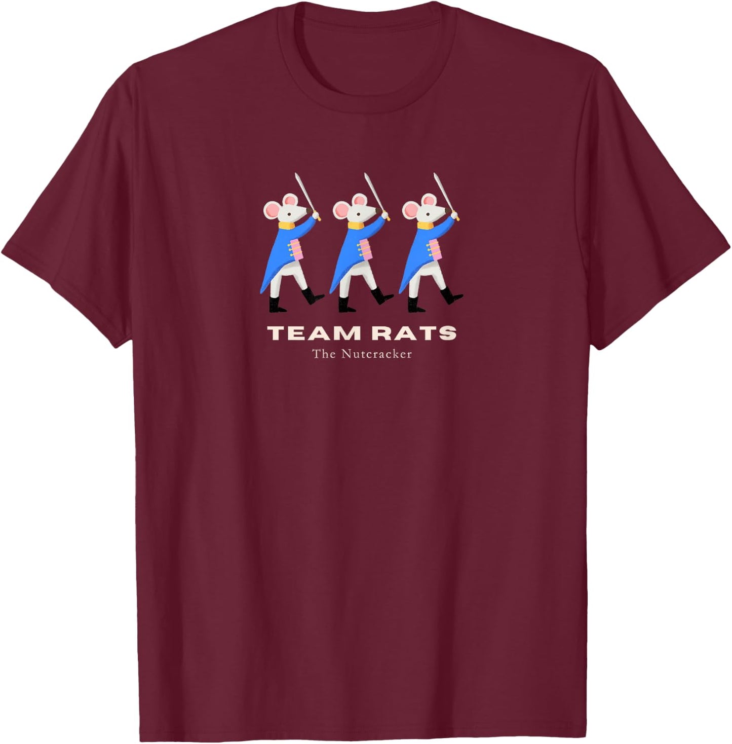 TEAM RATS Nutcracker Christmas Ballerina Ballet Graphic T-Shirt - T-Shirt | Maroon