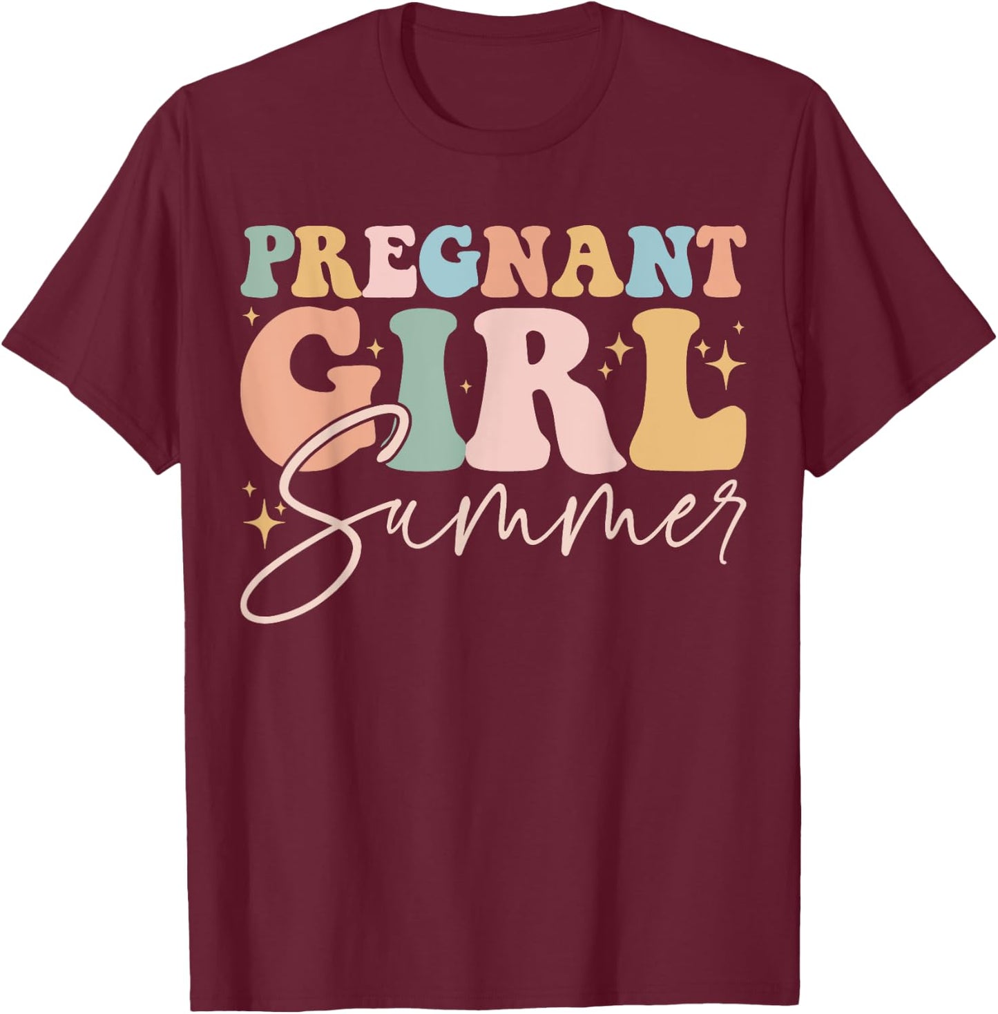 Funny Pregnancy Reveal Pregnant Girl Summer Baby Shower T-Shirt - T-Shirt | Maroon