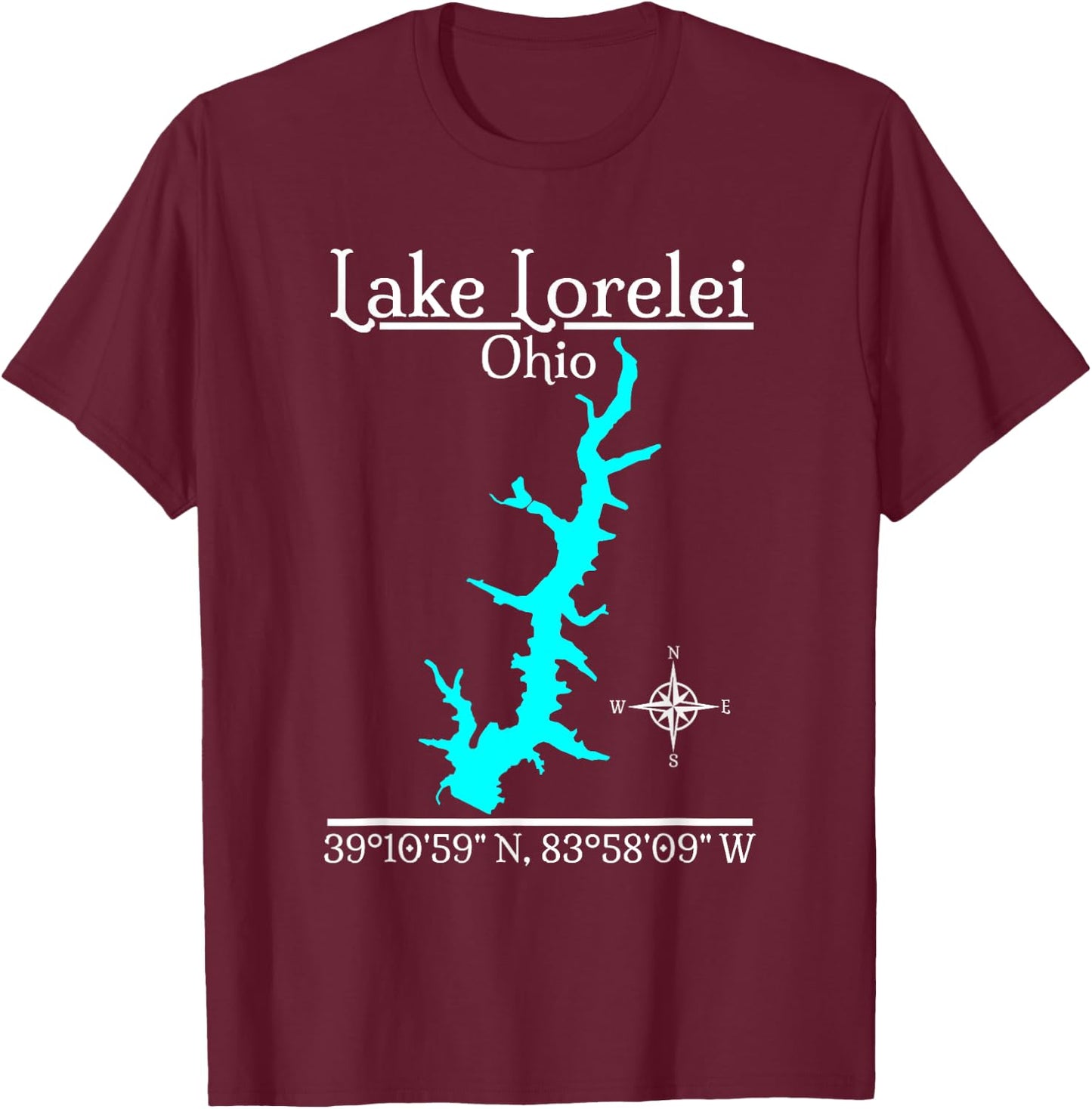 Lake Lorelei, Ohio T-Shirt - T-Shirt | Maroon
