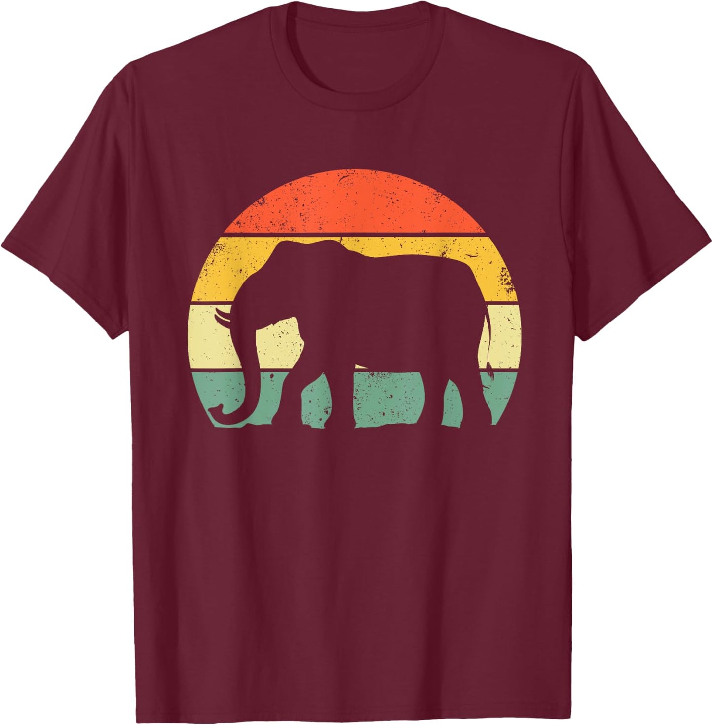 Cool Elephant Art Women Kids Vintage Elephant Lovers T-Shirt - T-Shirt | Maroon