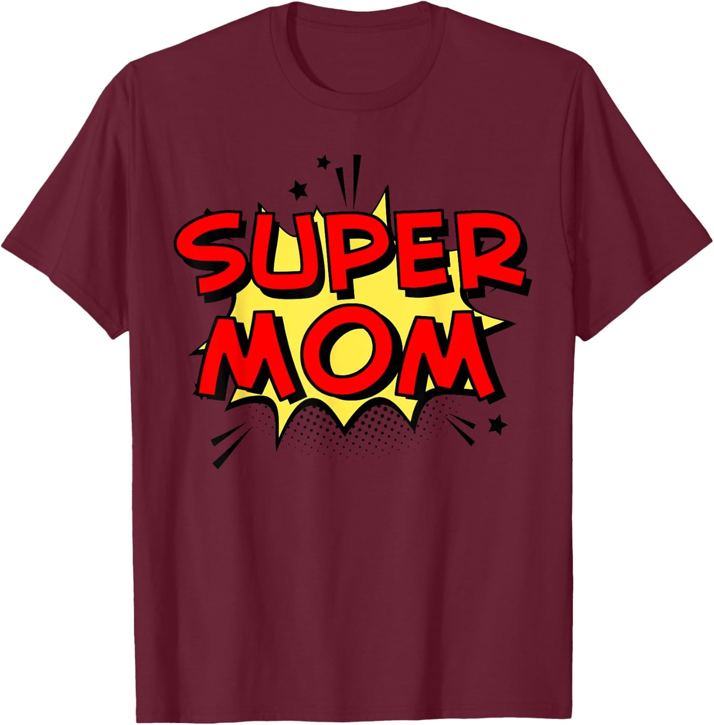 Cartoon Super mom Superhero Mom funny Super Mom T-Shirt - T-Shirt | Maroon