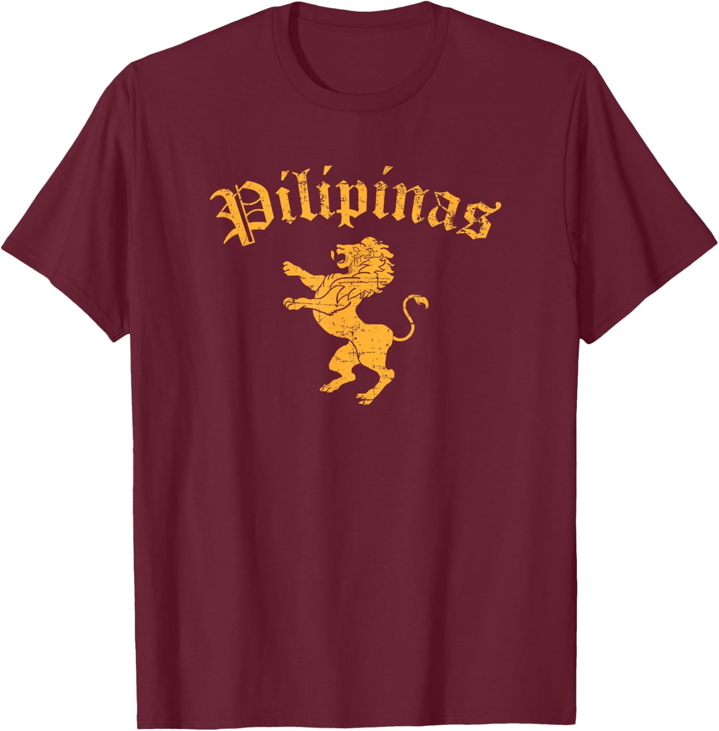 Pilipinas Philippines Lion Symbol Filipino Pride T-Shirt - T-Shirt | Maroon