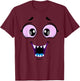 Cute Monster Face Halloween Funny Halloween Kids Adults T-Shirt - T-Shirt | Maroon