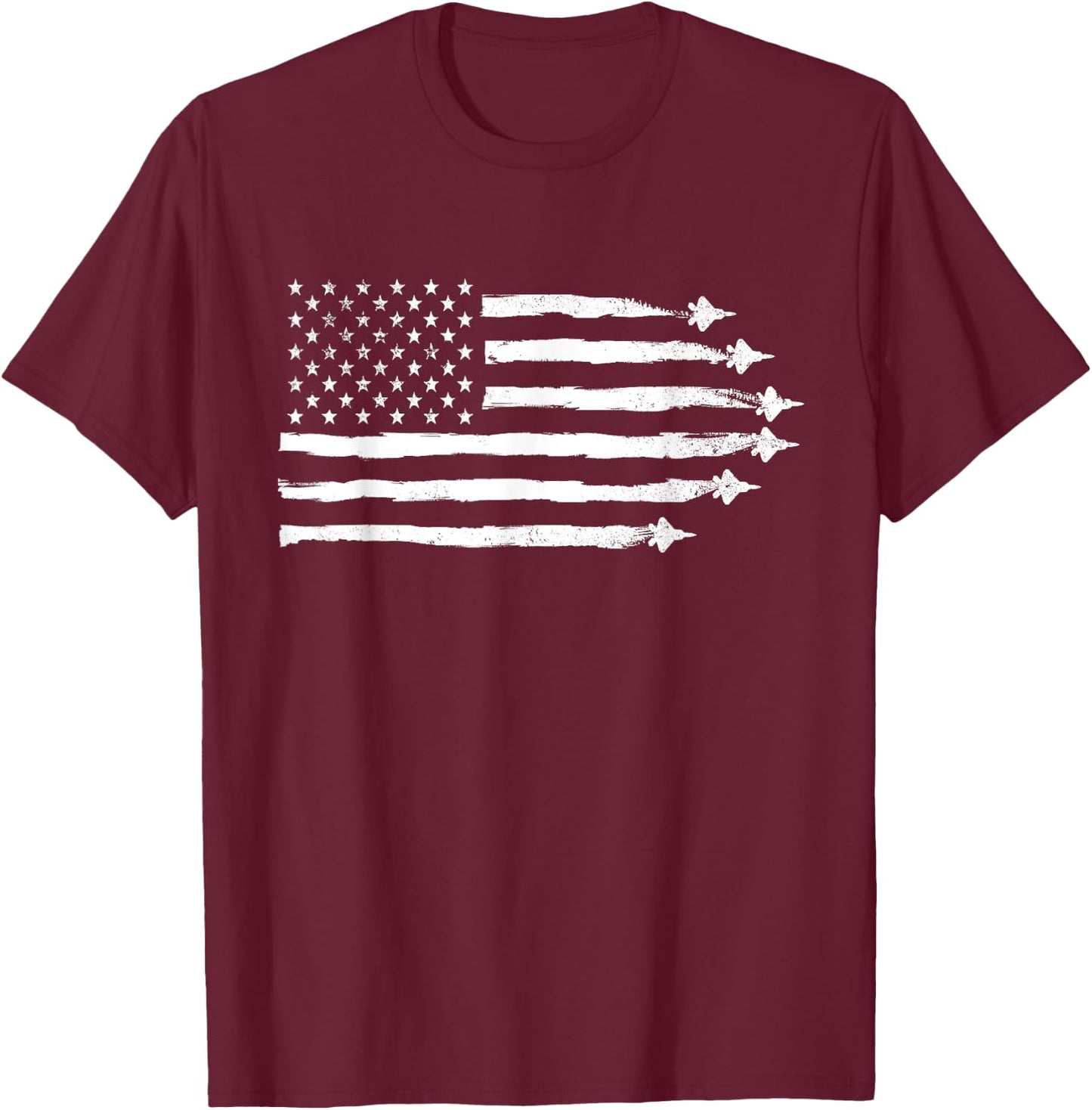 F22 Raptor Patriotic Vintage USA Flag Fighter Jets Men T-Shirt - T-Shirt | Maroon
