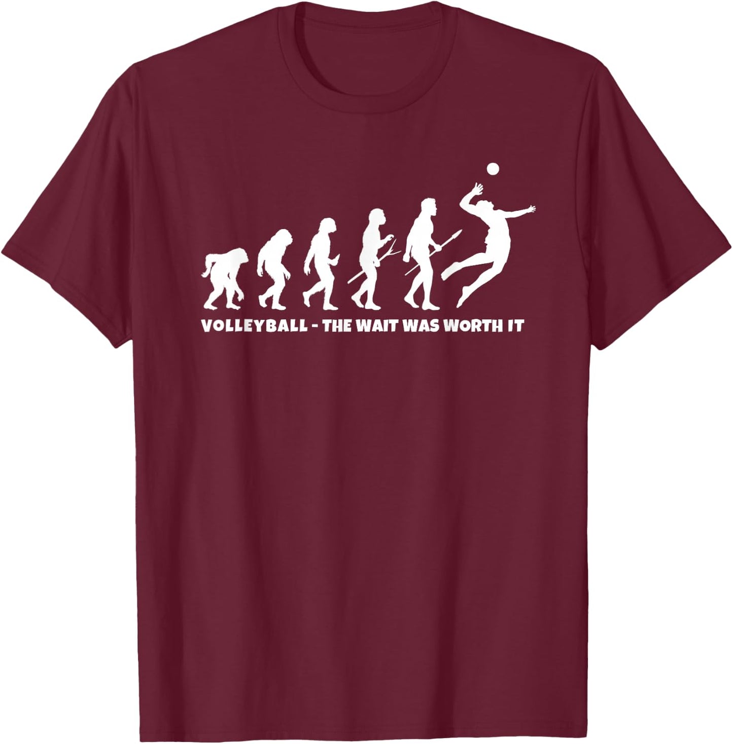 Volleyball Evolution - Volleyball Teen Girl Fun Volleyball T-Shirt - T-Shirt | Maroon