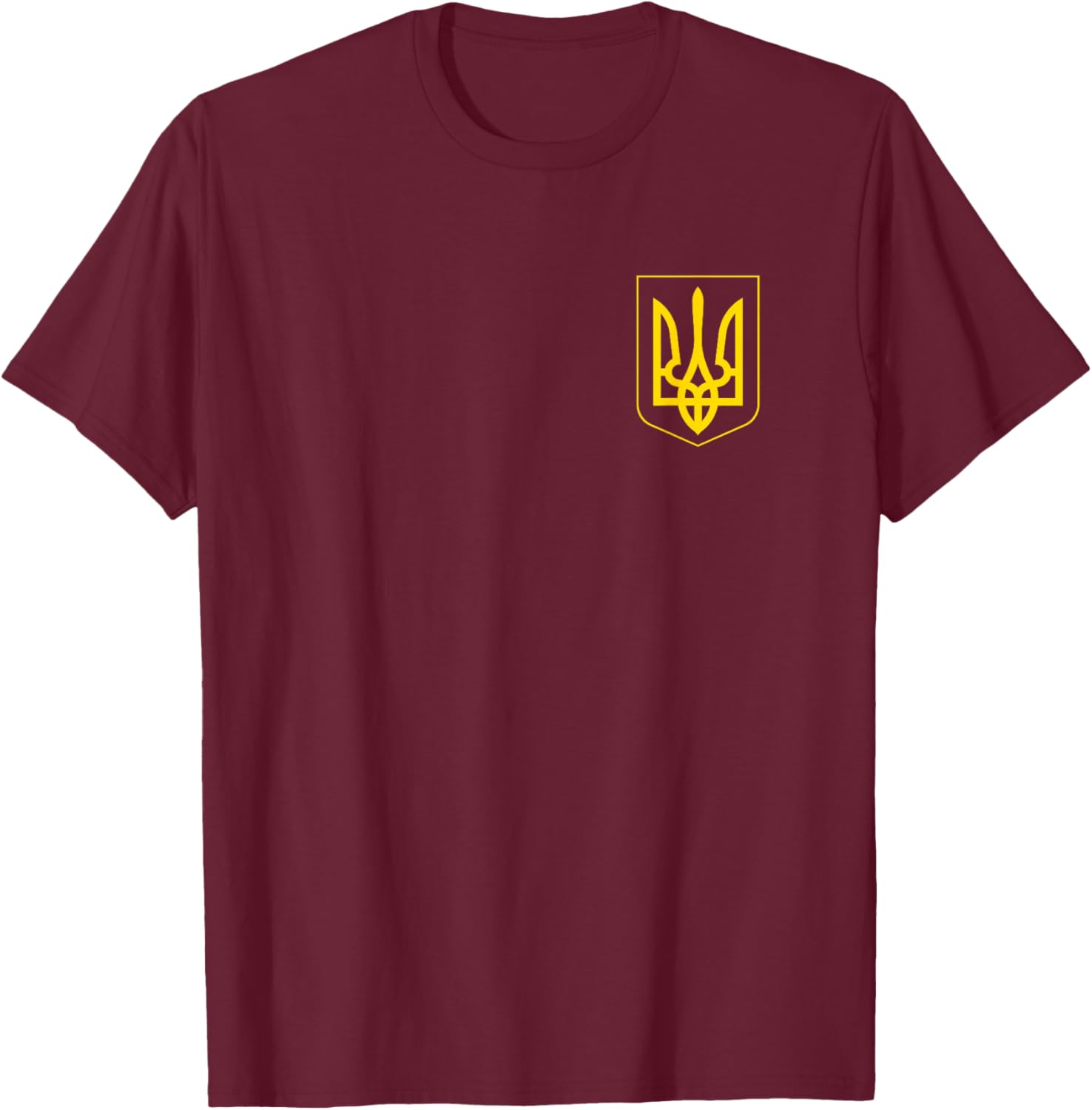 Ukraine Symbol Middle Ukrainian Army Military Emblem Flag T-Shirt - T-Shirt | Maroon
