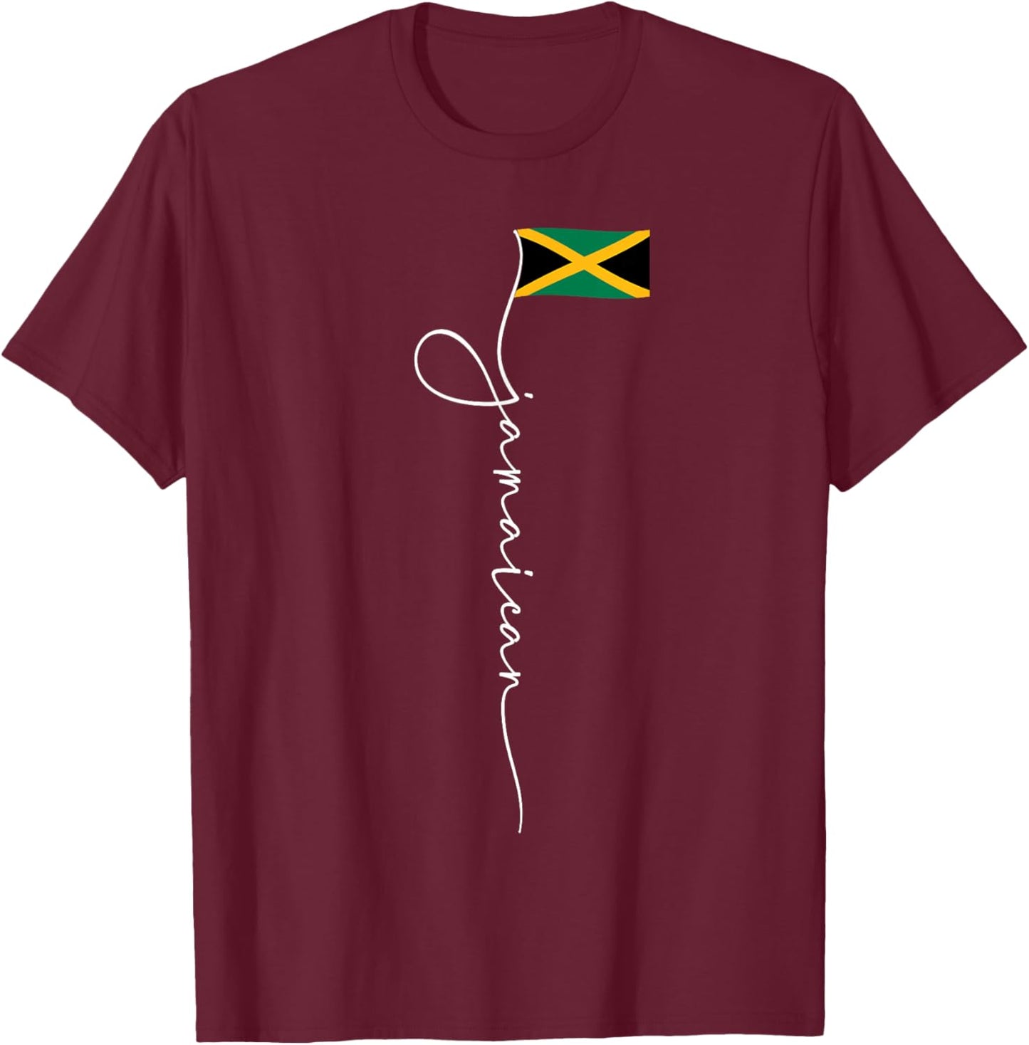 Jamaica Signature Jamaican Flag T-Shirt - T-Shirt | Maroon