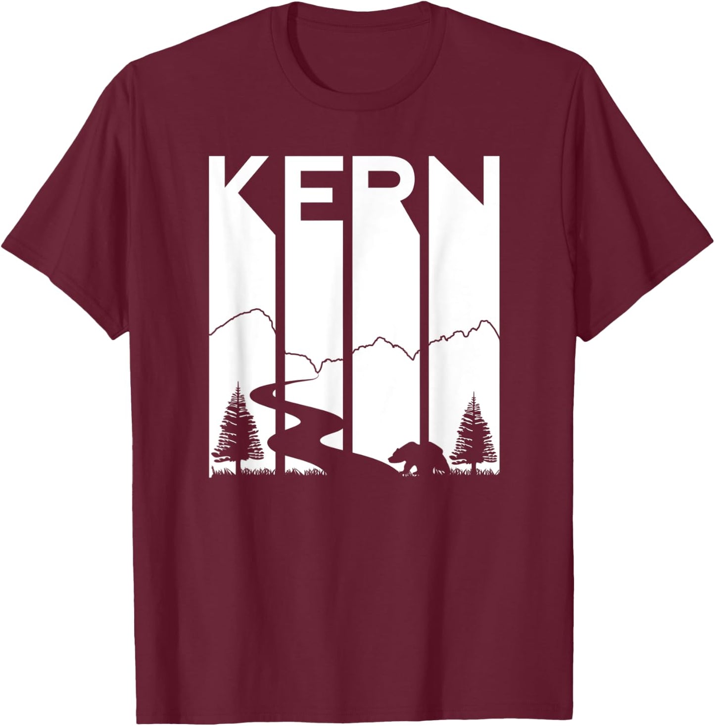 Kern River California Sequoia Forest Kernville Retro Camping T-Shirt - T-Shirt | Maroon