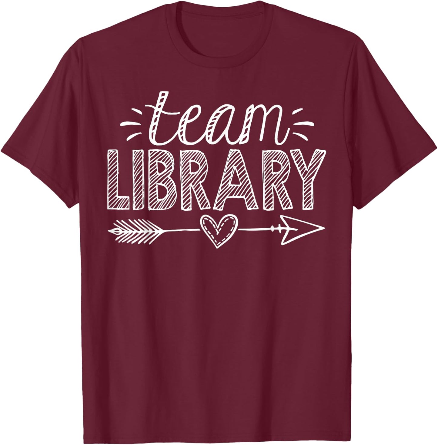 Team Library Teacher Student Back To School T-Shirt - T-Shirt | Maroon