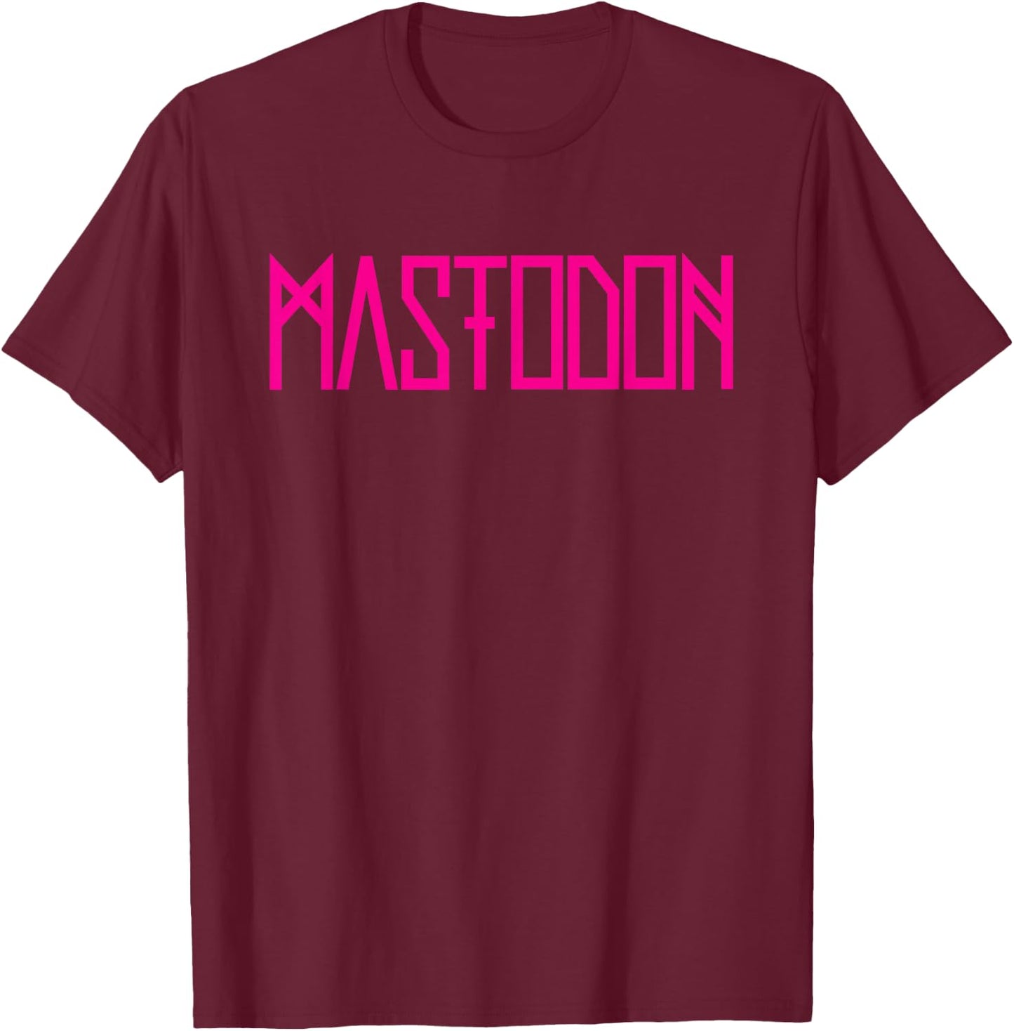 Mastodon – Neon Pink Logo T-Shirt - T-Shirt | Maroon