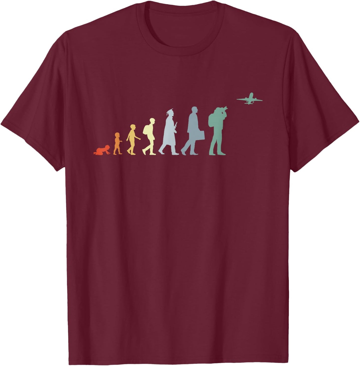 Plane Spotter Evolution T-Shirt - T-Shirt | Maroon