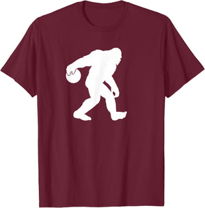 Bigfoot loves bowling funny Bigfoot bowling T-Shirt - T-Shirt | Maroon