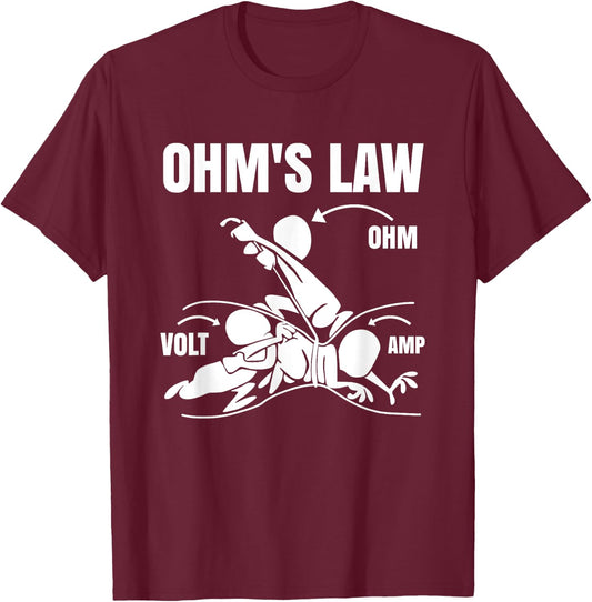 Ohm's Law Electrical Engineering Funny Engineer T-Shirt - T-Shirt | Maroon