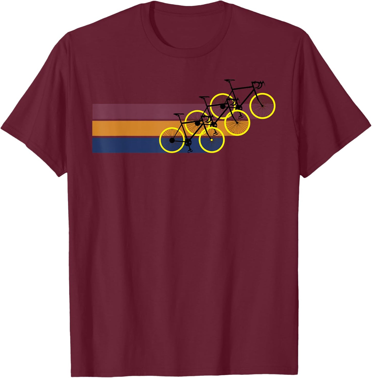 Vintage Minimalistic Cycling Funny Biking Bicycle Enthusiast T-Shirt - T-Shirt | Maroon