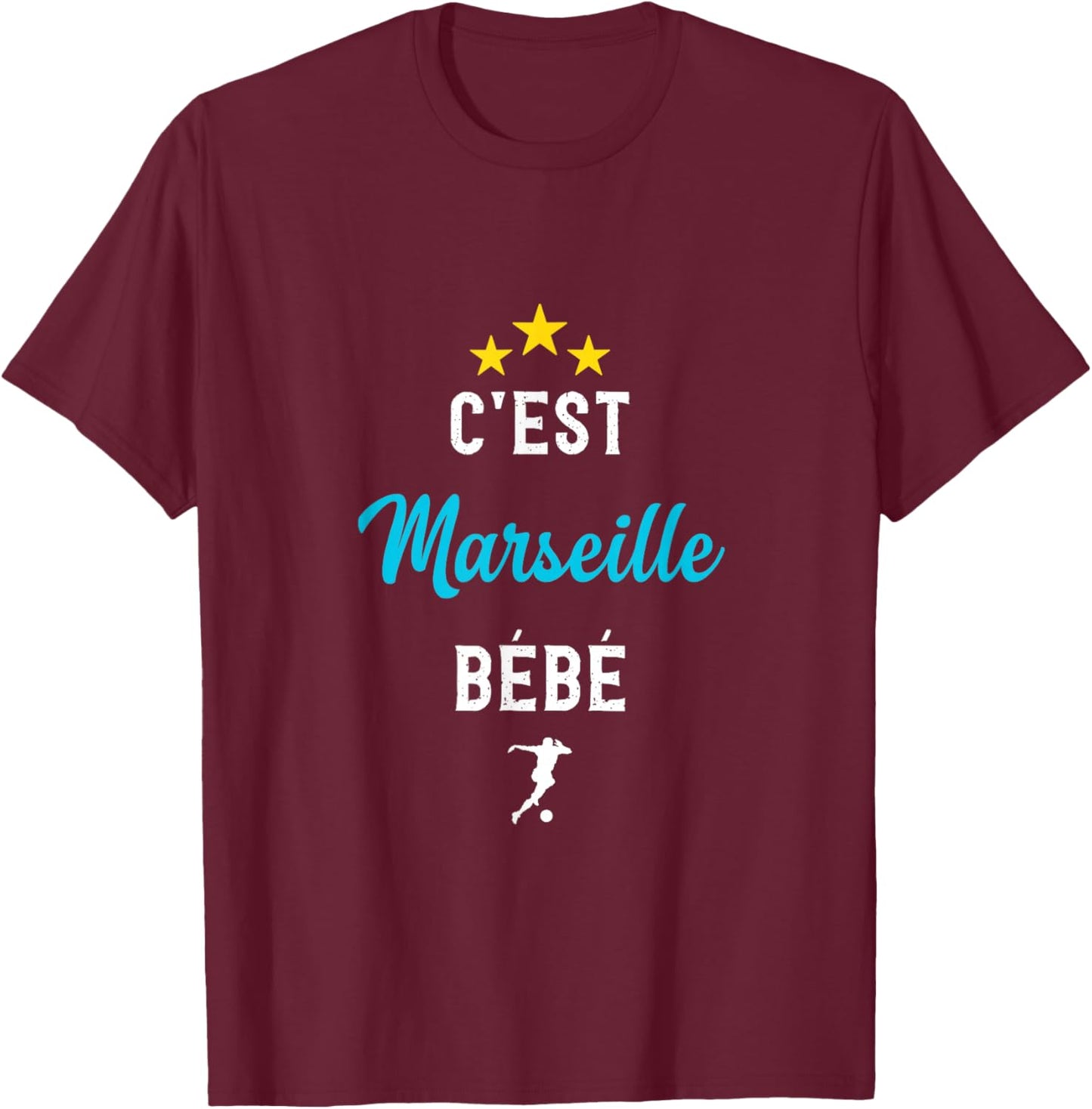 C'est Marseille Baby Gift OM Marseille Football Supporter T-Shirt - T-Shirt | Maroon