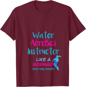 Aqua Water Aerobics Instructor Like A Mermaid V-Neck T-Shirt - T-Shirt | Maroon