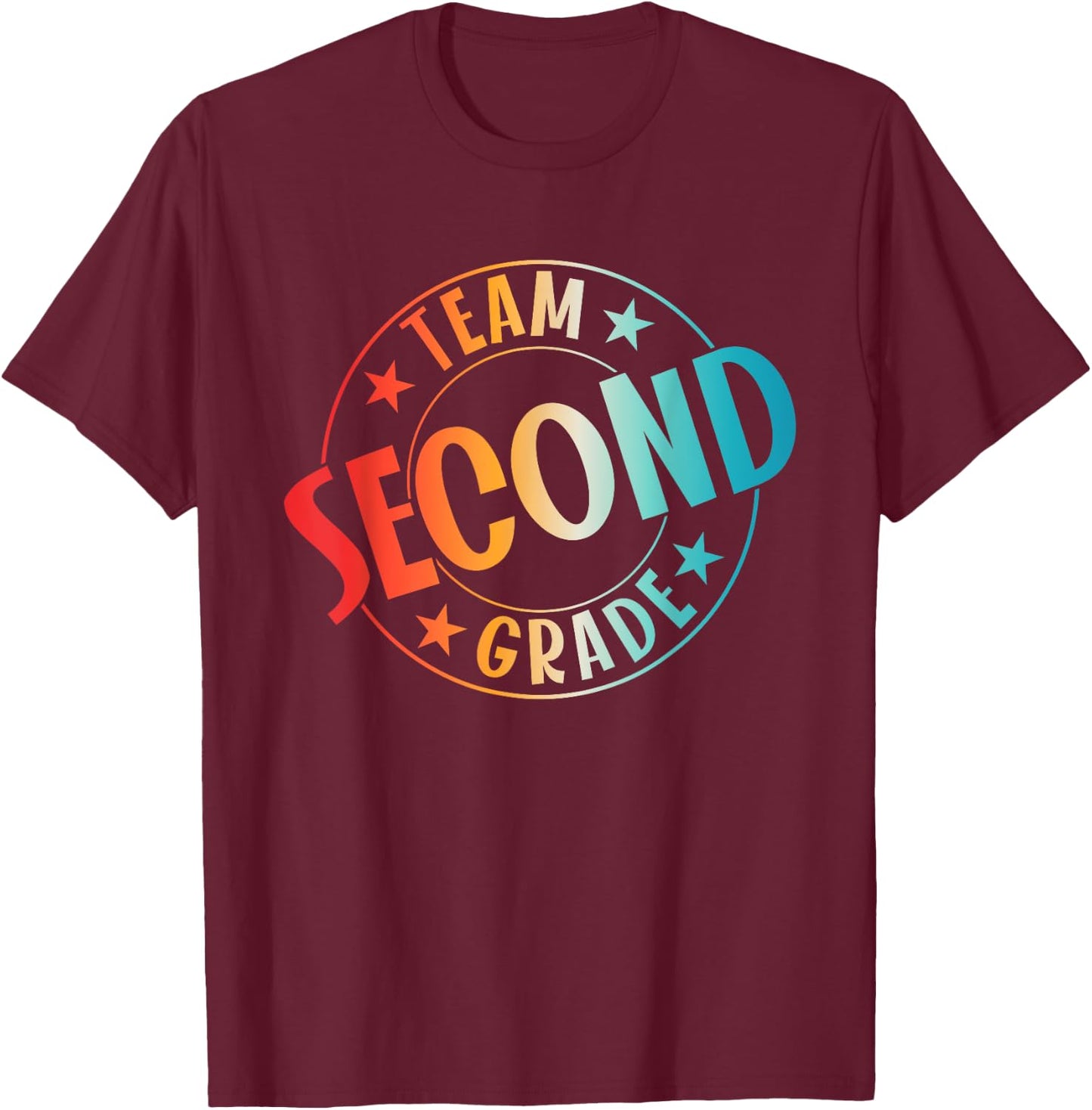 Team Second Grade Teacher Student Back To School 2nd Grade T-Shirt - T-Shirt | Maroon