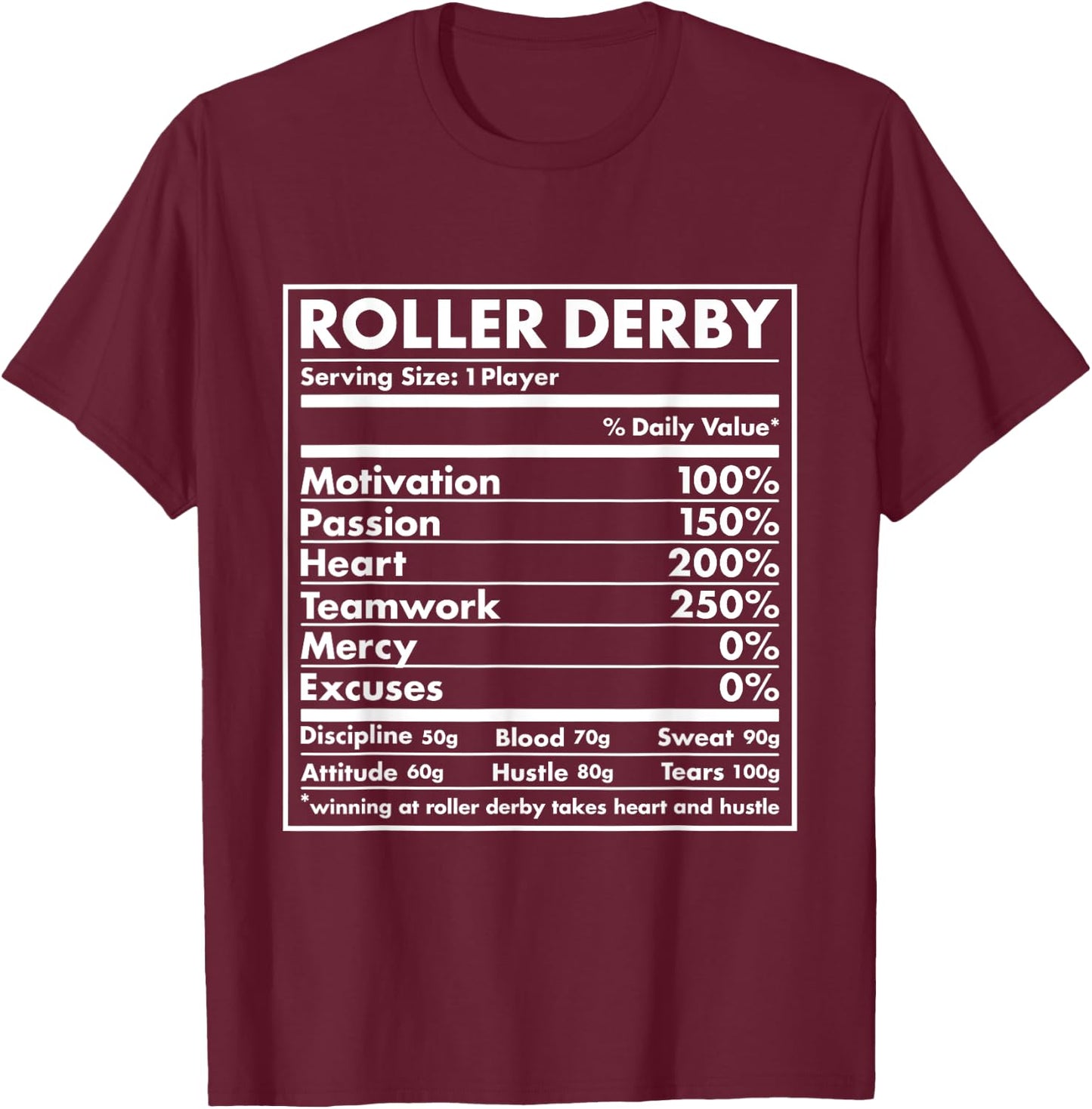 Sport Nutrition Roller Derby T-Shirt - T-Shirt | Maroon