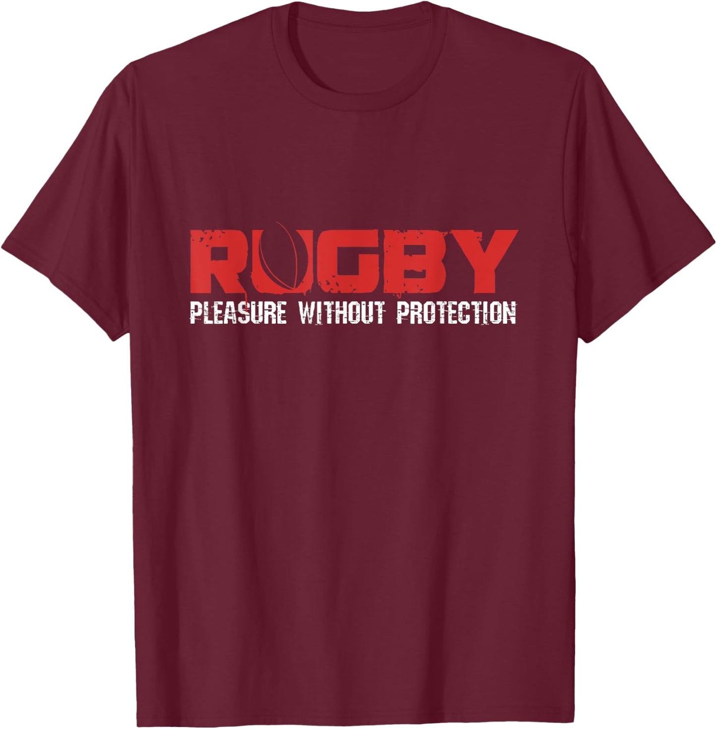 Rugby Designs -Adults Black Rugby , Small, Short Sleeve T-Shirt - T-Shirt | Maroon