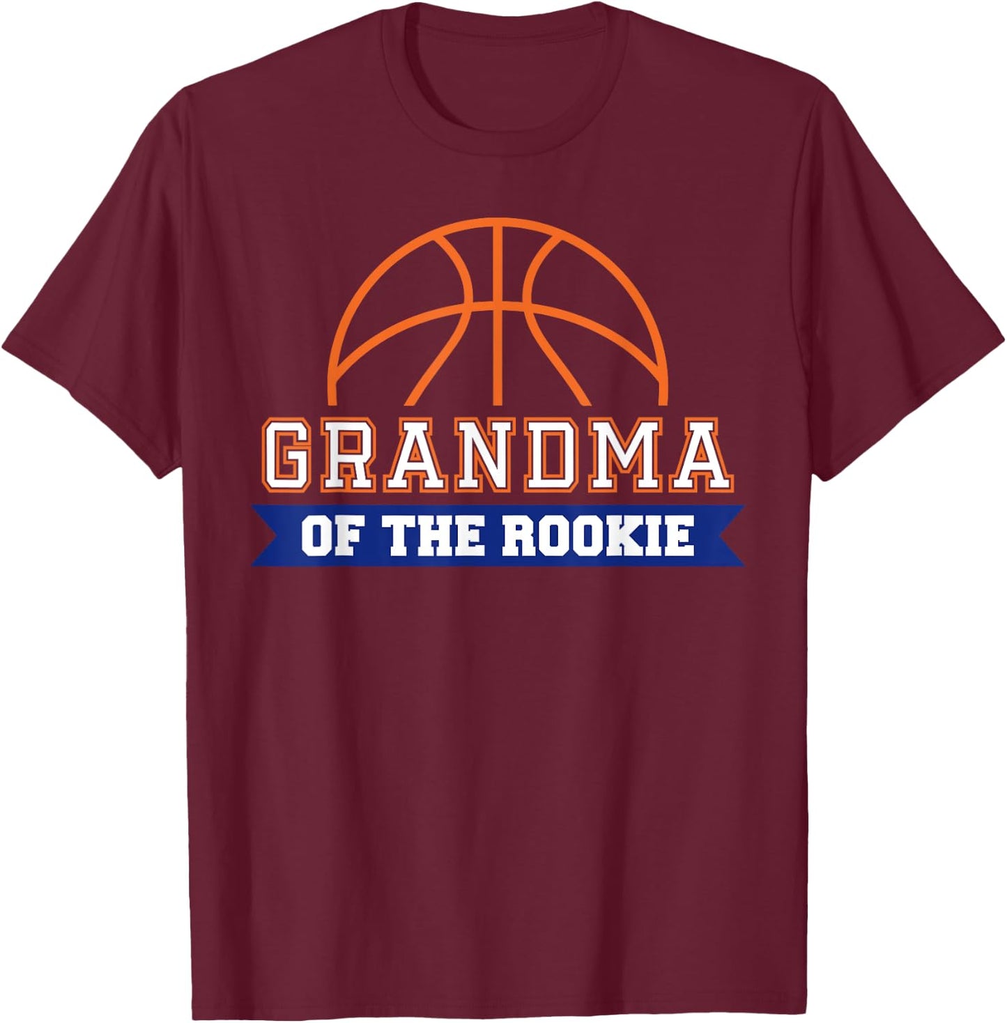 Grandma of Rookie 1st Birthday Basketball Theme Matching T-Shirt - T-Shirt | Maroon