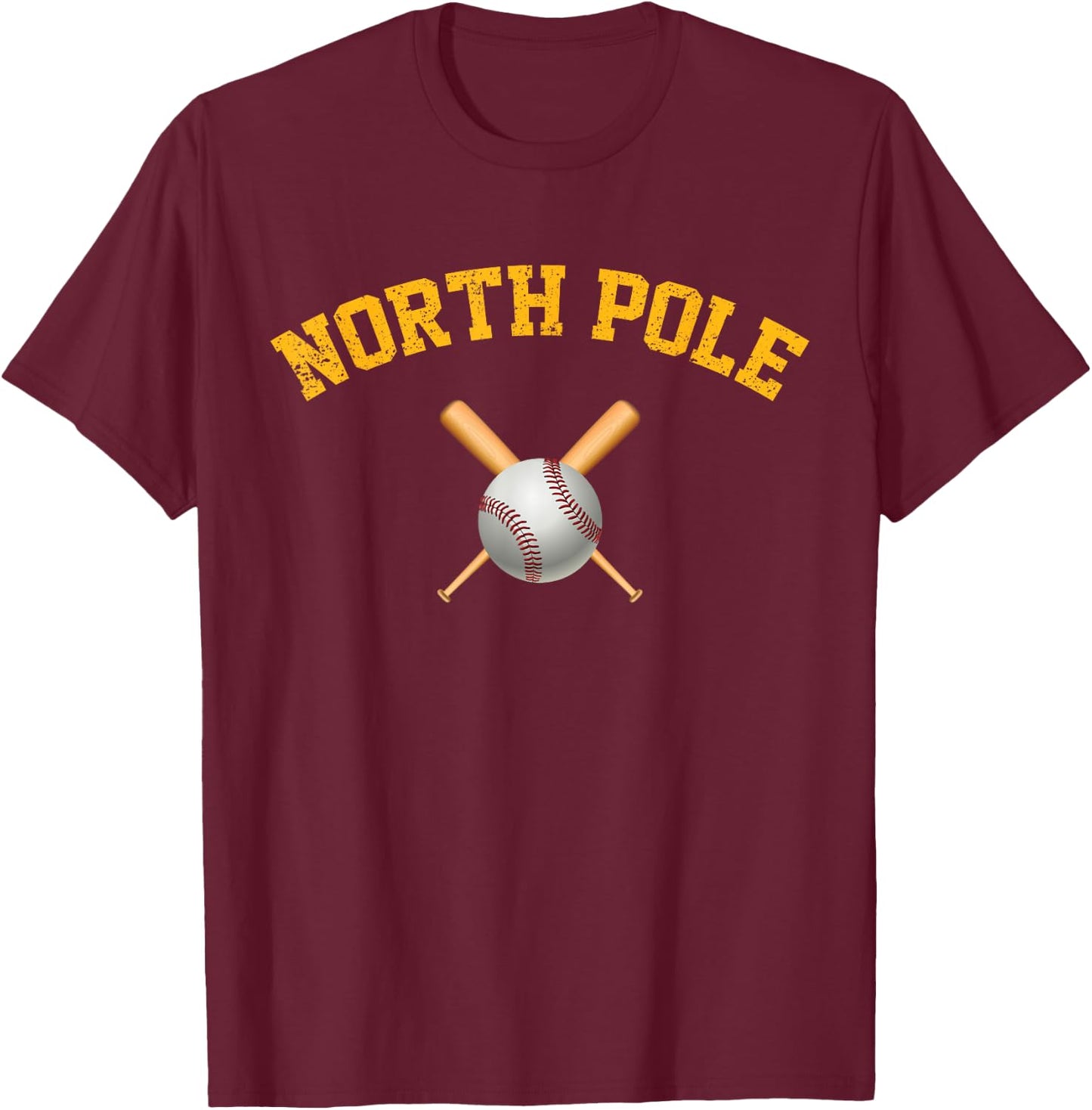 North Pole Baseball T-Shirt - T-Shirt | Maroon