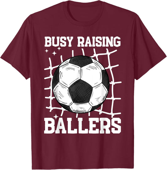 Soccer Mom Busy Raising Ballers Mother's Day Soccer Lover T-Shirt - T-Shirt | Maroon