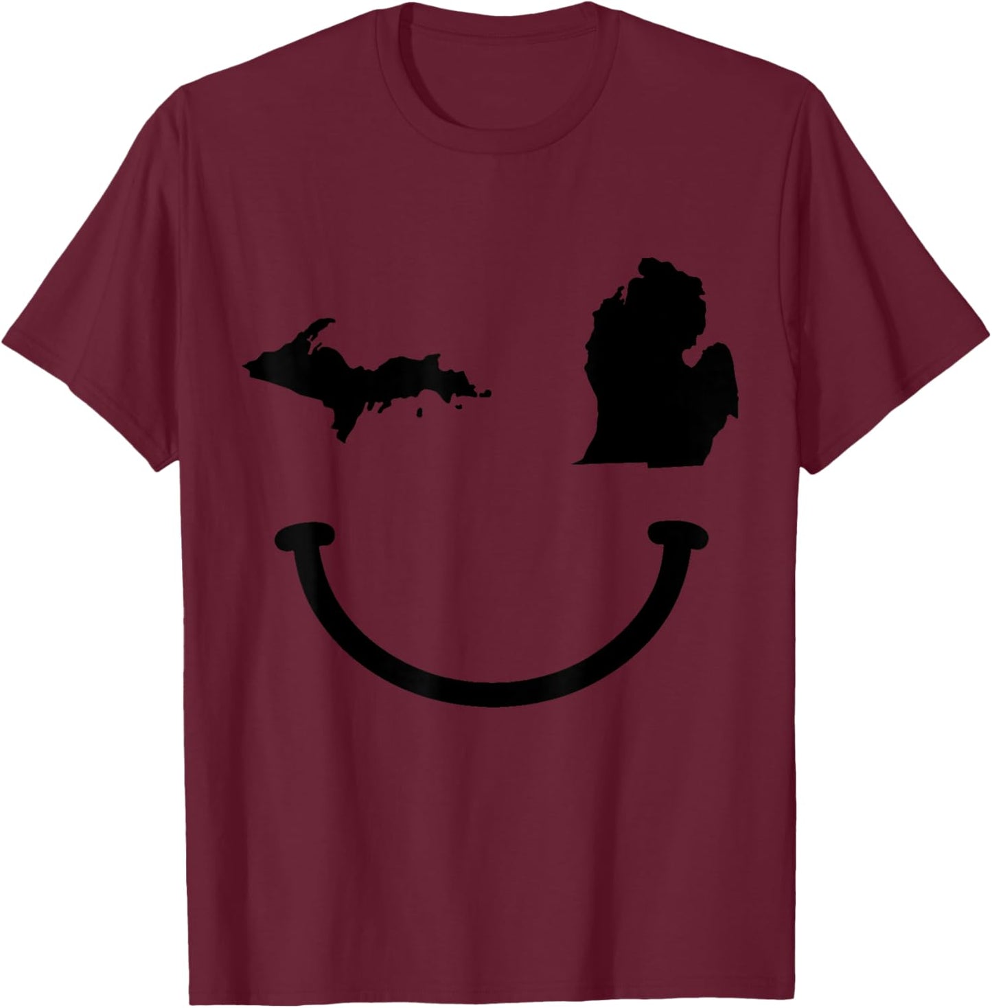 Michigan Pride State Map Vintage Funny T-Shirt - T-Shirt | Maroon