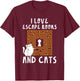 Cute I Love Escape Rooms And Cats Puzzle Game Mystery T-Shirt - T-Shirt | Maroon