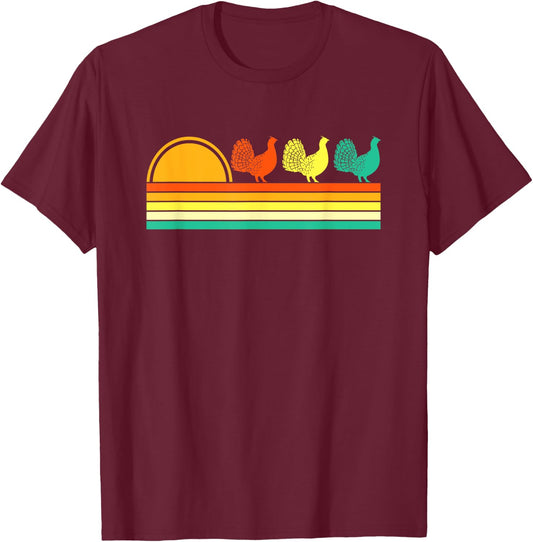 Ornithology Birdwatcher Vintage Ruffed Grouse T-Shirt - T-Shirt | Maroon