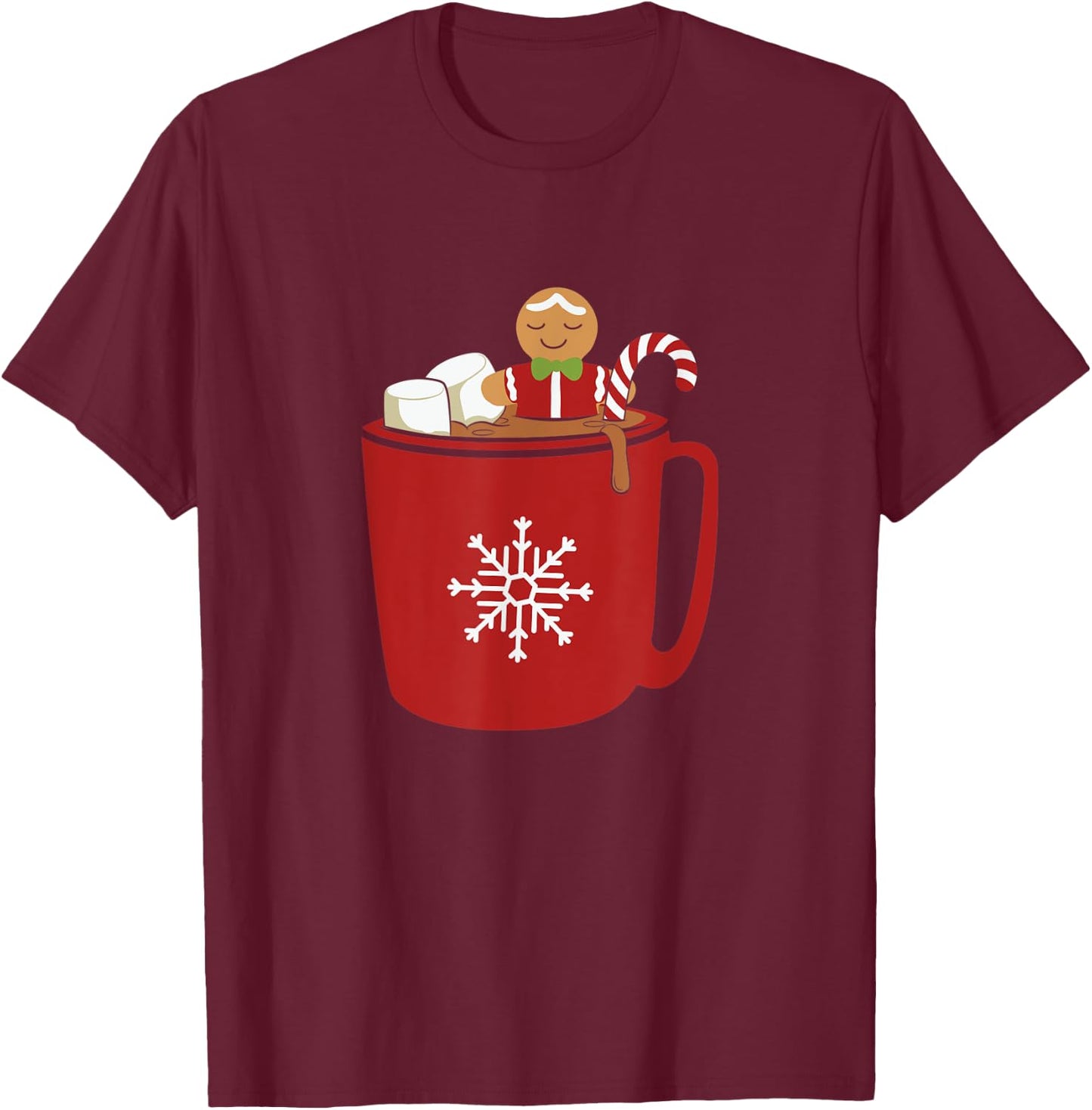 Xmas Christmas Hot Chocolate Cocoa T-Shirt - T-Shirt | Maroon