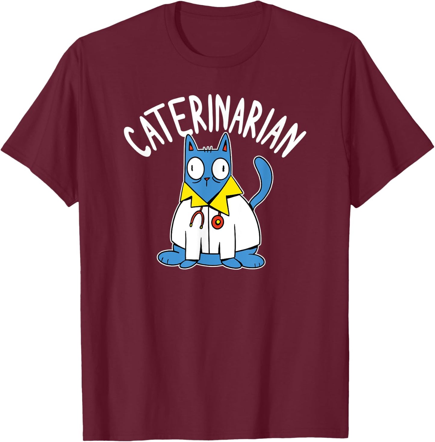 Caterinarian Cat Doctor Veterinarian Women Kids T-Shirt - T-Shirt | Maroon
