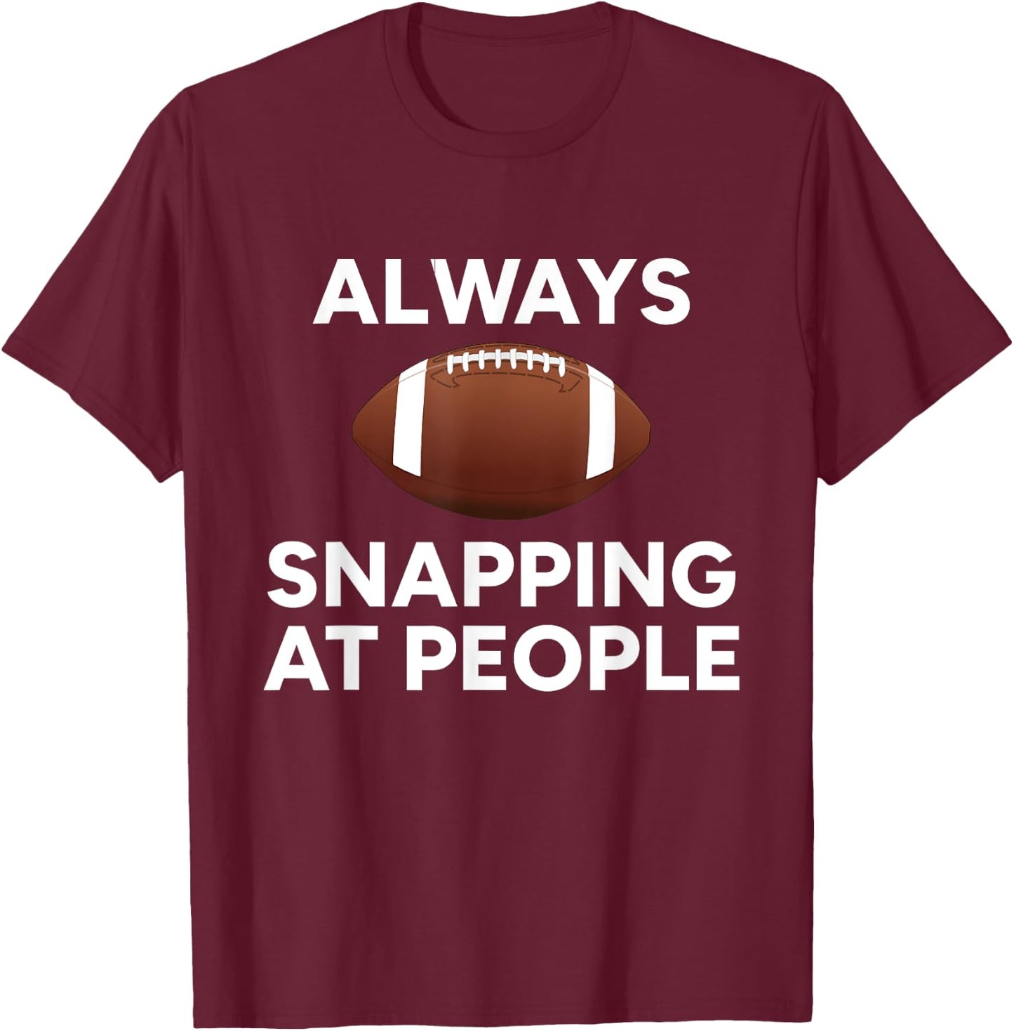 Football Center, Football Player by Bain Graphics Men's Black Short Sleeve Modern Classic Fit , Size Small T-Shirt - T-Shirt | Maroon