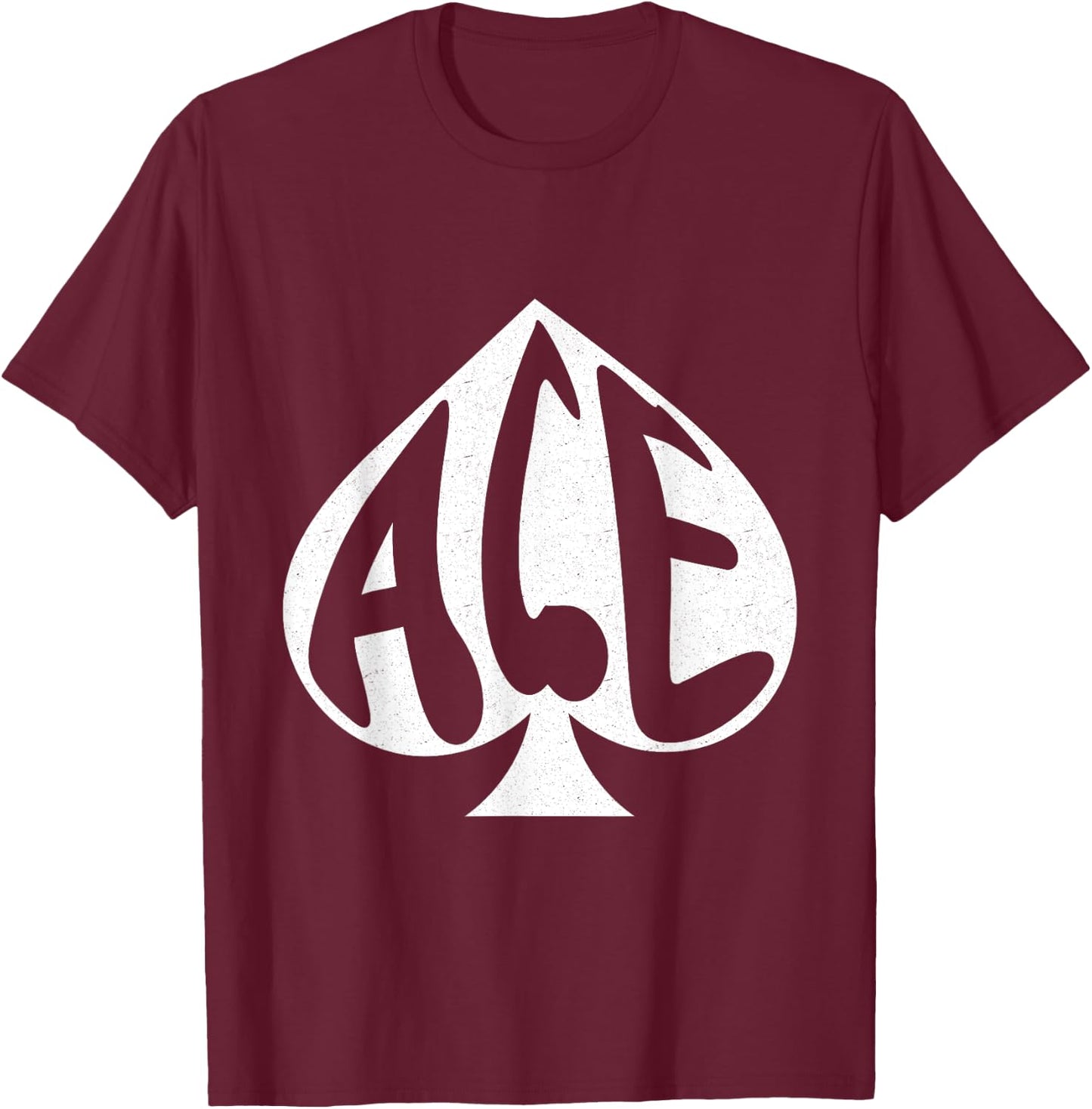 Vintage Ace of Spades Texas Hold'em Playing Card T-Shirt - T-Shirt | Maroon