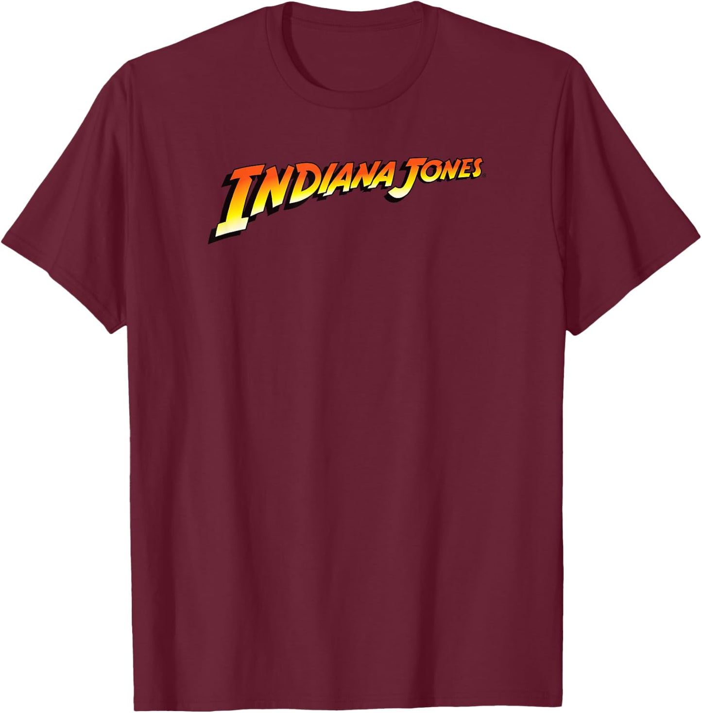 Indiana Jones Raiders Of The Lost Ark Indiana Jones Logo T-Shirt - T-Shirt | Maroon