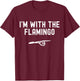 I'm With The Flamingo Funny Halloween Spooky Skeleton Hand T-Shirt - T-Shirt | Maroon