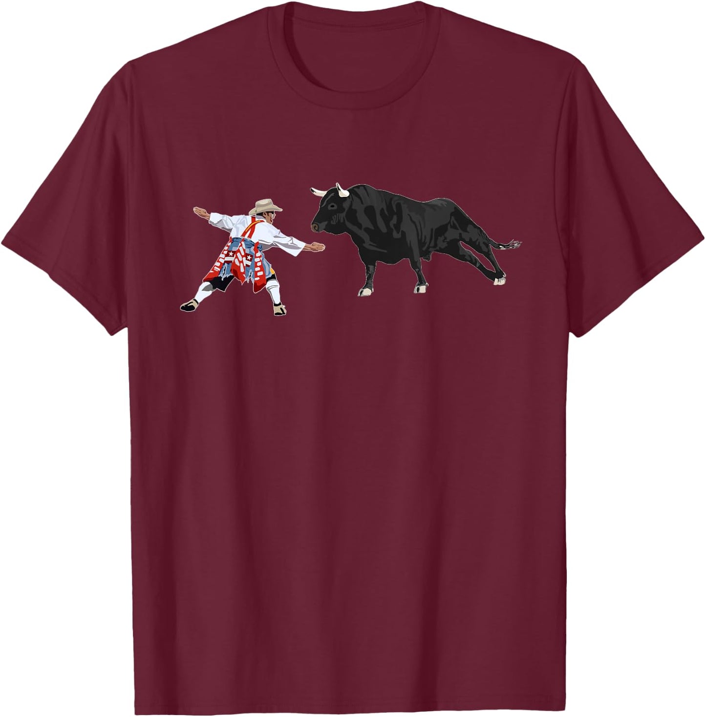 Rodeo Clown Funny Bull Fighting Lover Gag Bullfighter Outfit T-Shirt - T-Shirt | Maroon