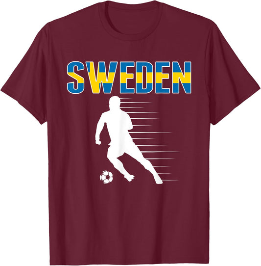 Sweden Soccer Lovers Jersey - Support Swedish Football Team T-Shirt - T-Shirt | Maroon