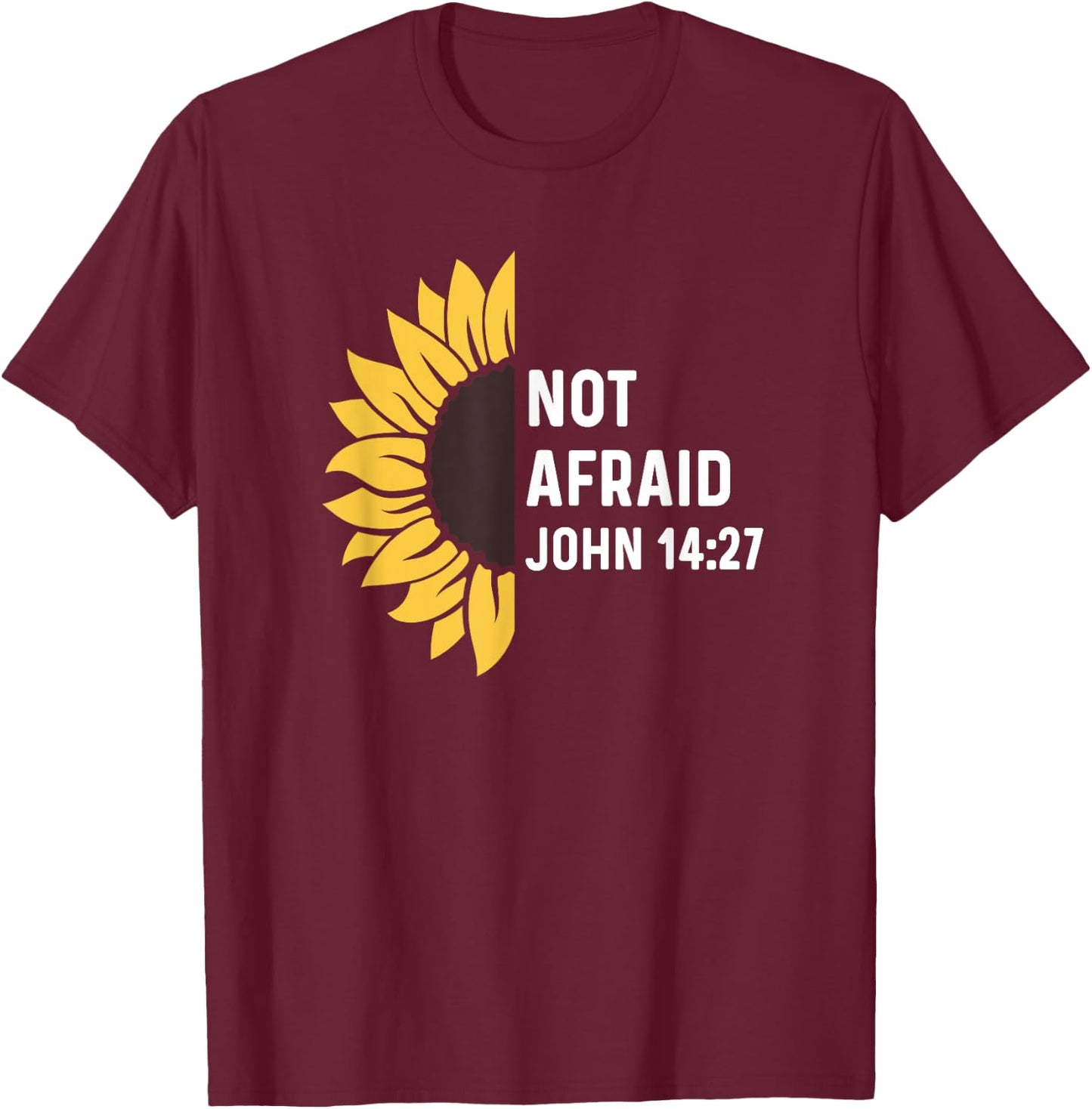 John 14:27 14 27 God Jesus Religious Quote Christian Cross T-Shirt - T-Shirt | Maroon