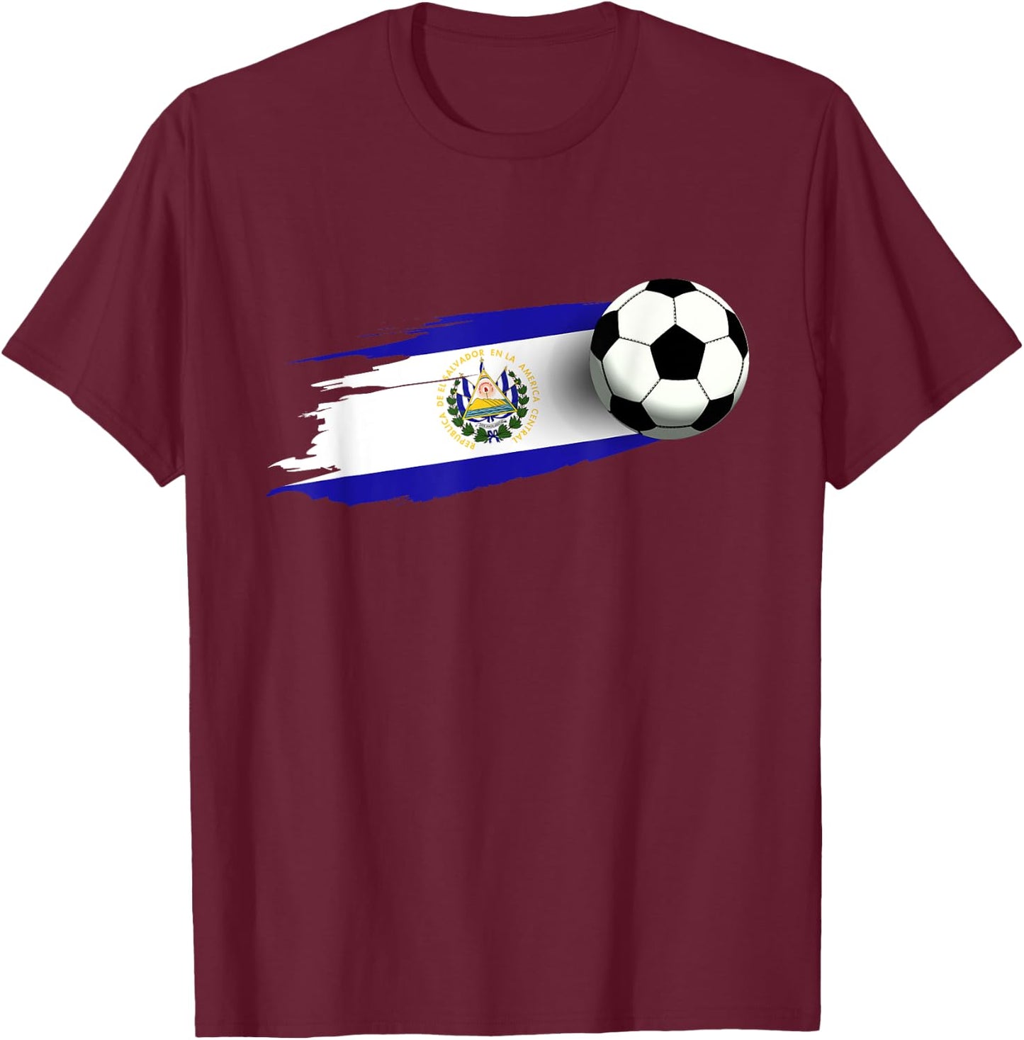 El Salvador Flag Jersey Salvadorean Soccer Team Salvadorean T-Shirt - T-Shirt | Maroon