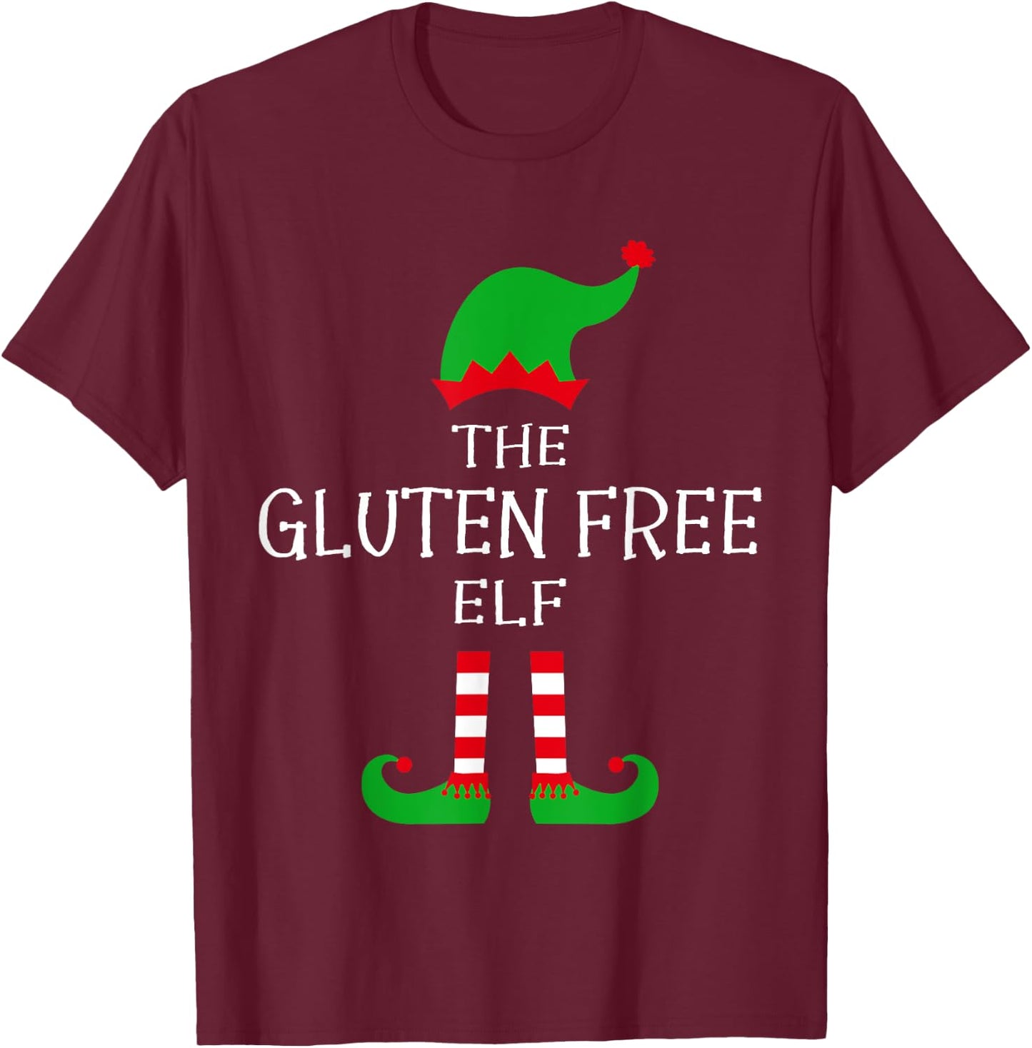 The Gluten Free Elf Matching Family Group Funny Christmas T-Shirt - T-Shirt | Maroon